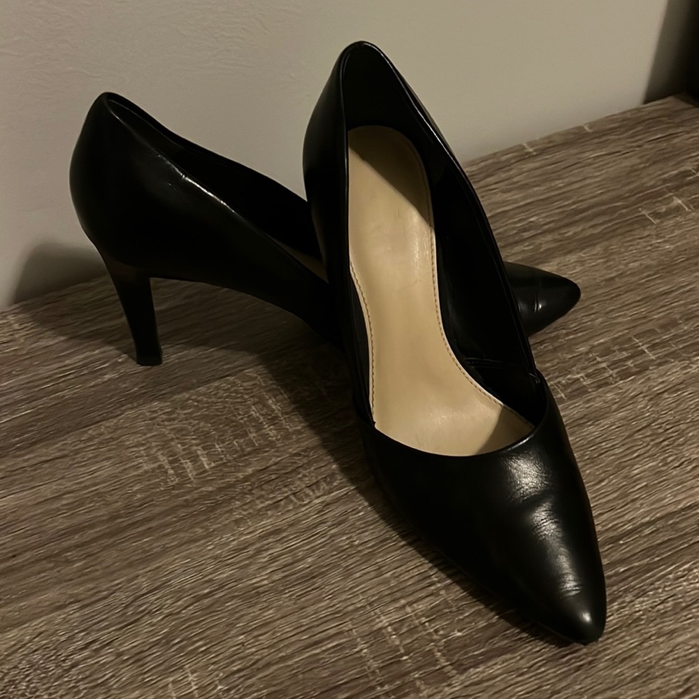 Black leather Franco Sarto Heels